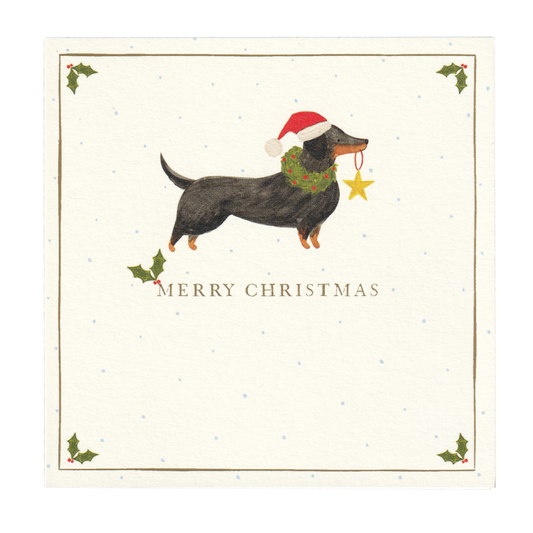 Dachshund Christmas Postcard – "Merry Christmas" Single