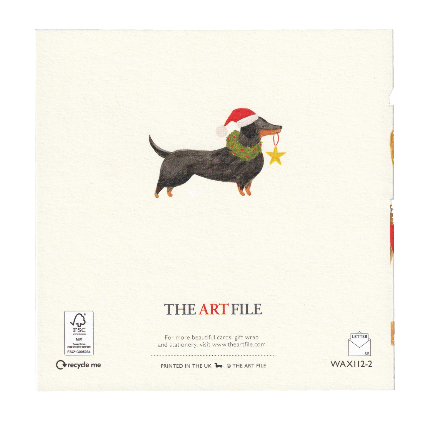 Dachshund Christmas Postcard – "Merry Christmas" Single