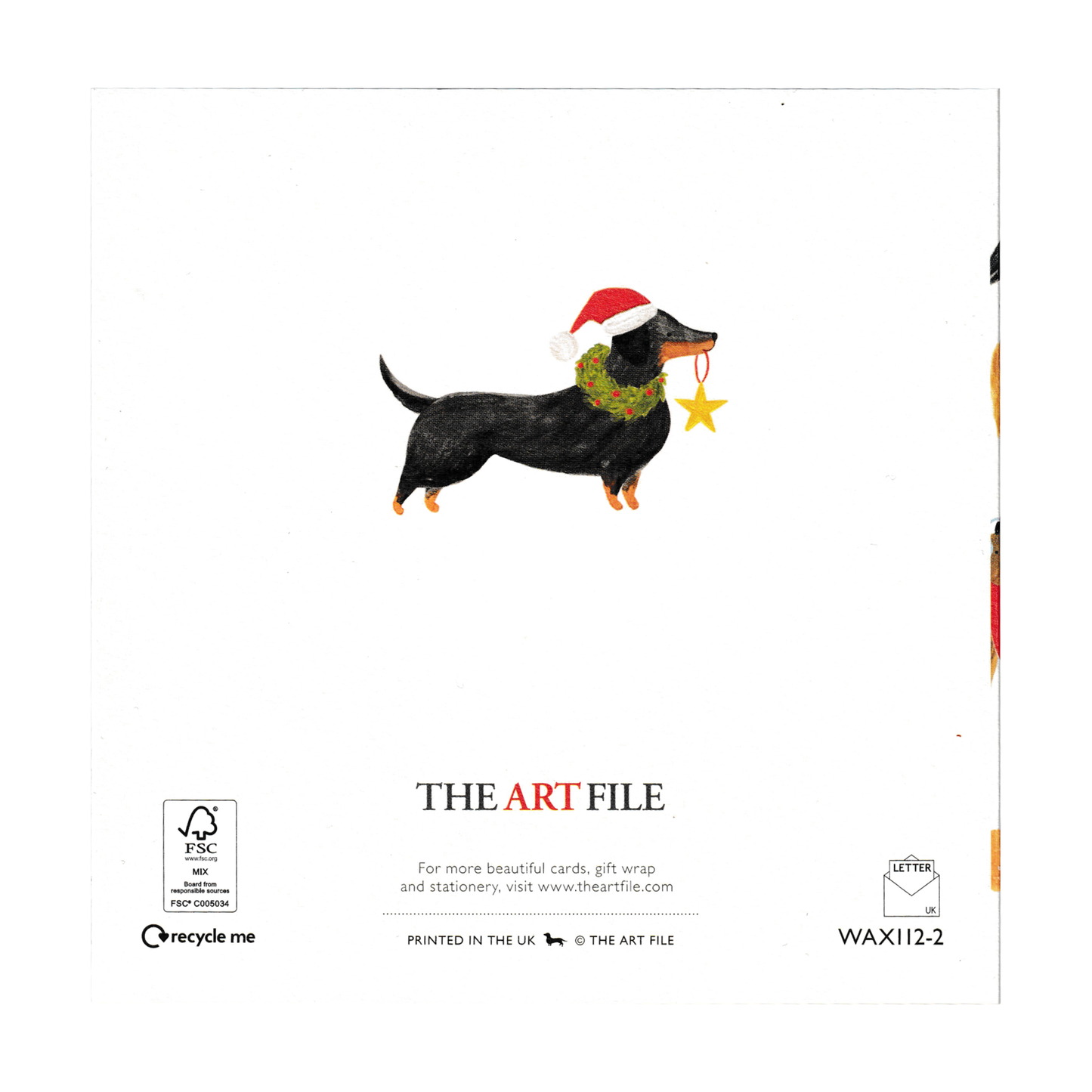 Dachshund Christmas Postcard – "Merry Christmas"